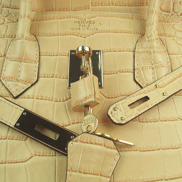 High Quality Fake Hermes Birkin 35CM Crocodile Veins Leather Bag Yellow 6089 - Click Image to Close
